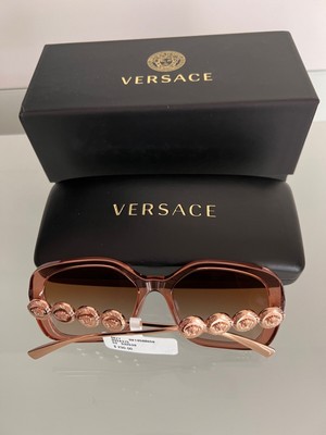 VERSACE VE4375 Light Brown Medusa Head Medallion Sunglasses MADE IN ITALY $290