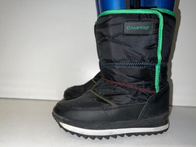 CAMPRI UNISEX BLACK FASTENING MID CALF WATERPROOF SNOW BOOTS UK SIZE EUR  33 UK