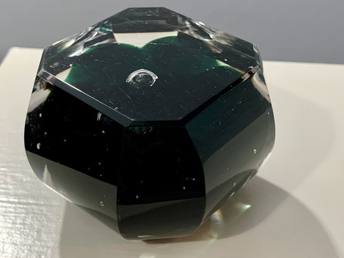 Dark Green Hand Cut Crystal Paperweight - Picture 14 of 17
