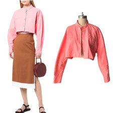 Forte Forte Cropped Button-down Pink Cotton Jacket Sz 2