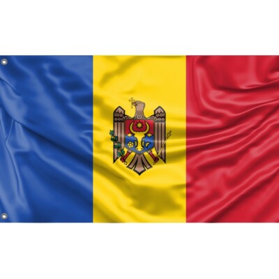 Moldawien Flagge, einzigartiges Design, 3x5 Fuß / 90x150 cm Größe, EU Made