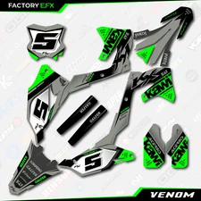 Gray & Green Venom Graphics Kit fits 19-23 Kawasaki KXF450 KX450 Plate KX450F
