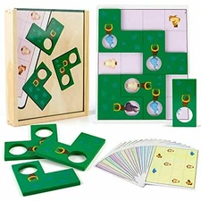 VATOS Wooden Puzzle Game for Kids, Brain Teaser Puzzles for Kids ~ NEW SEALED