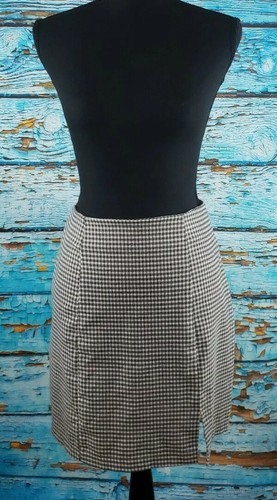 Black Plaid Straight Mini Skirt Size 