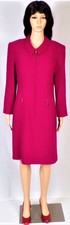 Kelly Graham Size 8 Red Zip-front Knee-length Coat Wool/rayon Dry Clean Only