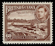 BRITISH GUIANA GVI SG315, 60c red-brown, NH MINT. Cat £24.