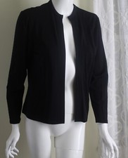 NWT Talbots Sz PS P S Black Crepe Rayon Polyester Washable Open Blazer Jacket 4