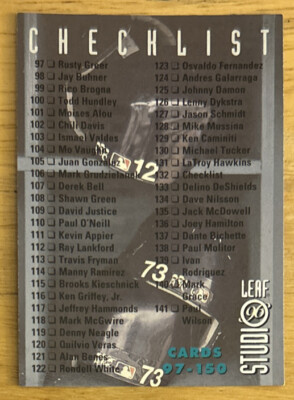 1996 Donruss Leaf Studio Checklist Baseball Card #132 VG