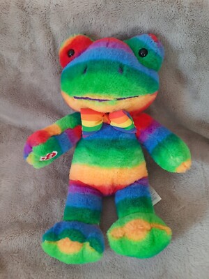 Build A Bear Pride Regenbogenfrosch (2) Plüschtier volle Größe plus abnehmbare Fliege 