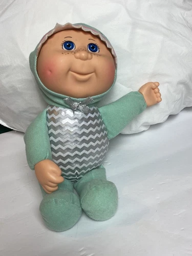 Cabbage Patch Cutie Dinosaur Shark 9" Soft Body plush Doll freckles mint green