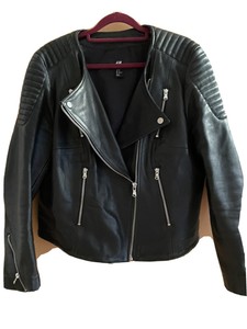 schwarze lederjacke damen h&m