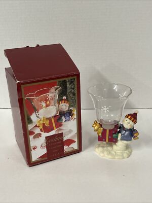 Gorham 1831 Winter Follies Snowman Votive 5''