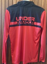 Under Armour Athletic Cold Gear 1/4 Zip Top Youth Large Red  Black