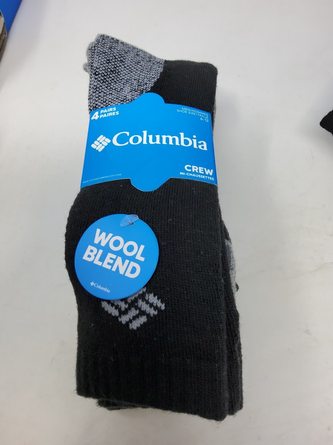 COLUMBIA Sportwear 4-Pack Men's Crew Sock fits 6-12