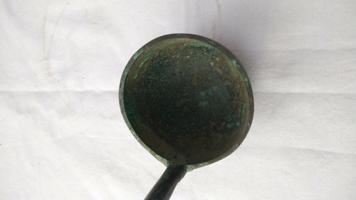 Antique Vintage Old Indian Hindu Temple Pooja Religious Brass Bronze Spoon Rare - Picture 6 of 7