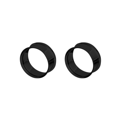 Pair of Surgical Steel PVD Black Double Flare Ear Tunnels Earlets Gauges Plugs - Picture 97 of 108