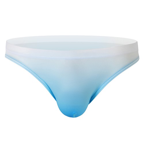 Men's Gradient Low Waist Bikini Briefs Ice Silk Seamless Breathable Underpants - Picture 18 of 28