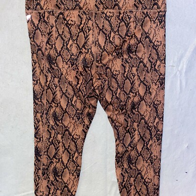 Fabletics Womens Brown Elastic Waist Skinny Leg Yoga Cropped Leggings Size 2X