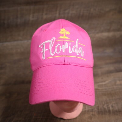 Florida FL Hot Pink Baseball Cap Hat Adult Strapback Adjustable