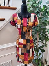 Vintage Jessica Howard Petite Geometric Colorblock Design Classic Retro Style 8