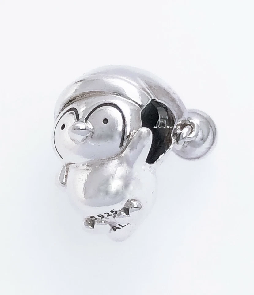 New Authentic PANDORA 925 Silver Christmas Penguin Charm Pendant 798477C00 - Image 3 of 4