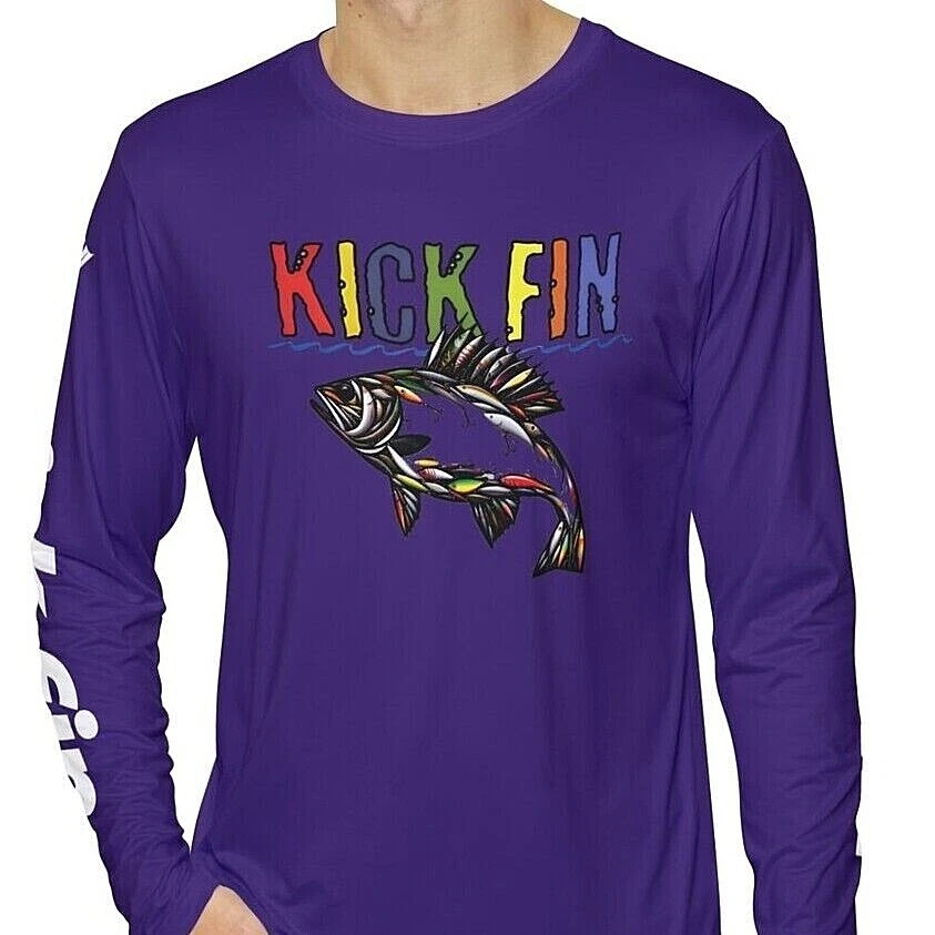 Kick Fin Sportswear Lightweight Moisture Wicking Long Sleeve Fishing T-Shirt
