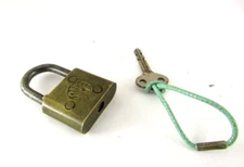 Vintage Safe padlock with key Works