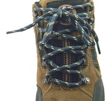 Dark Grey w/Yellow Round Heavy Duty boot shoelaces shoestrings made with Kevlar