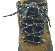 Dark Grey w/Yellow Round Heavy Duty boot shoelaces shoestrings made with Kevlar