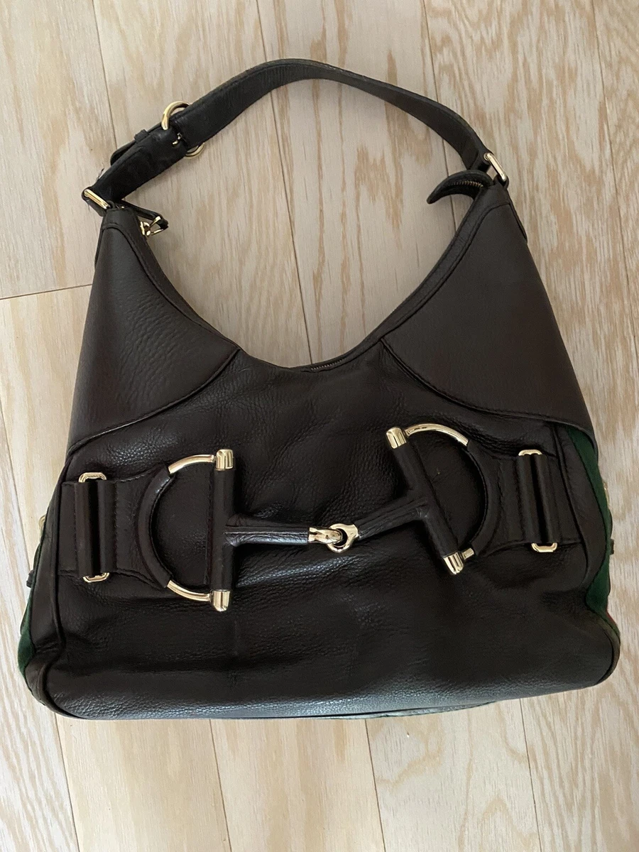 Gucci Leather Jackie O' Horsebit Hobo Bag Brown