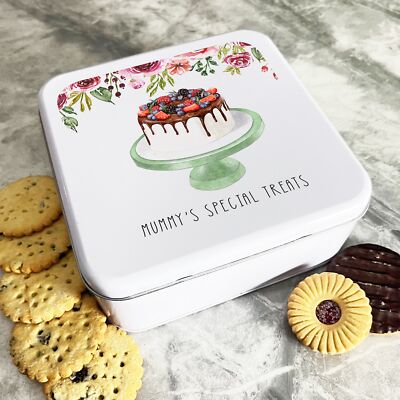 Personalisierte quadratische Mumien besondere Leckereien Blumen Keks Süßigkeiten Kuchen Leckerli Dose