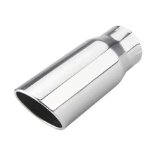 4" Inlet 5" Outlet Exhaust Tip Polished Diesel Tailpipe Fr Truck Clamp-On Silver