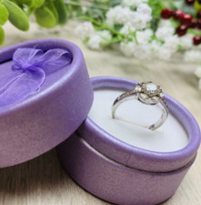 925 Sterling Silver Clear Quartz Ring Size 6.5