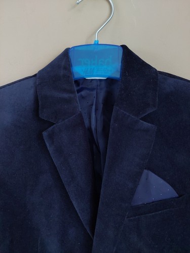 H&M Boys NEW Blue Velvet Blazer Jacket,Age 7-8,BNWT - Picture 3 of 11