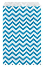 888 Display - 200 pcs of 5" x 7" Blue Chevron Paper Gift Bags Shopping Sales ...