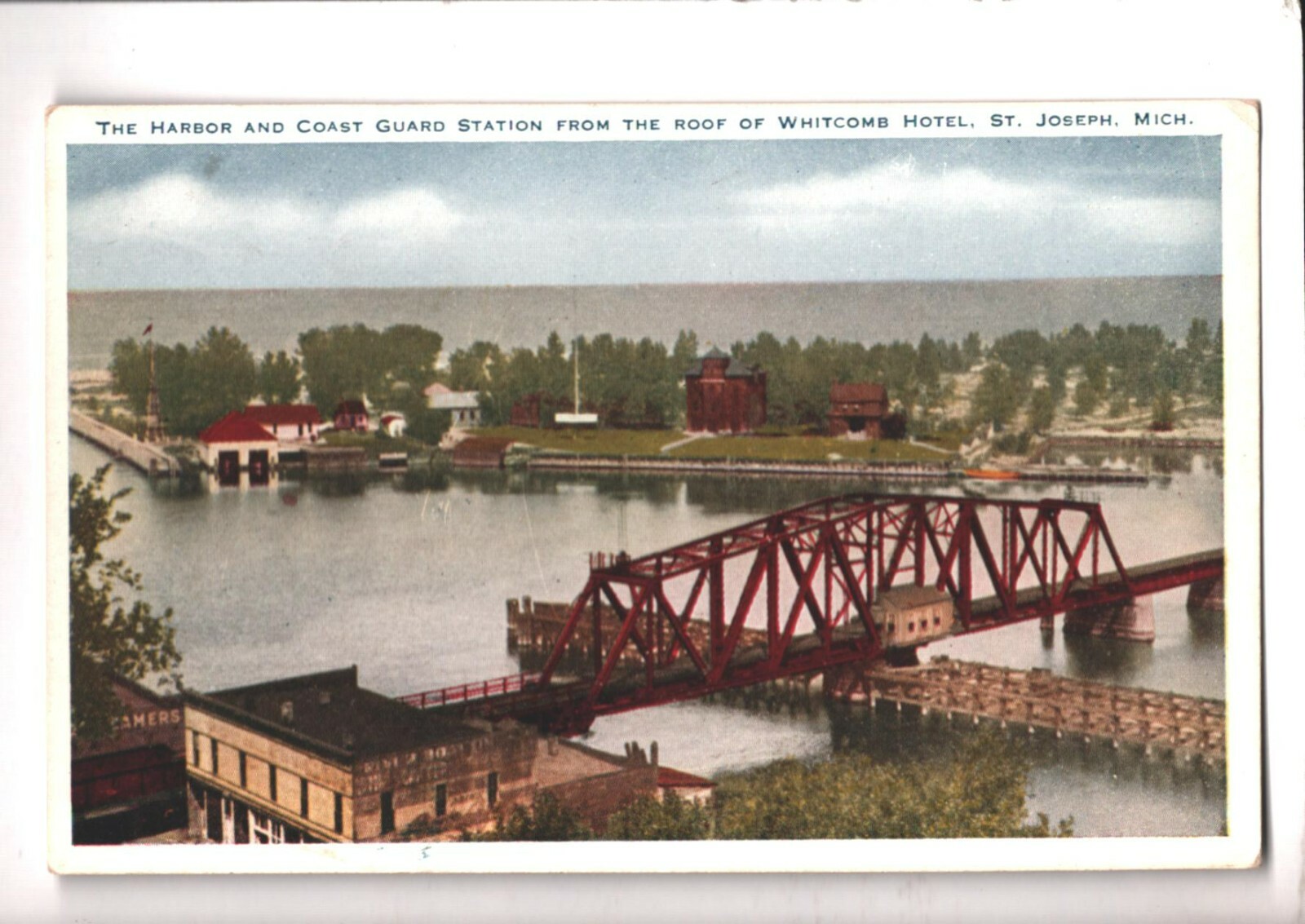 Postcard St Joseph MI Michigan Harbor Coast Guard Station From Hotel eBay