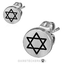 Ohrstecker Davidstern Edelstahl Massiv Neu