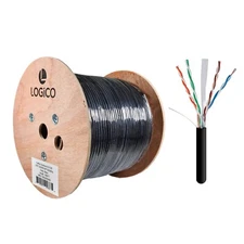 Cat6 Direct Burial UTP 1000ft 23AWG 550Mhz Bare Copper Unshielded Ethernet Cable