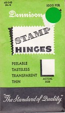 1 UNOPENED PACK OF THE BEST STAMP HINGES EVER MADE 1000 DENNISON 48-040 FLAT