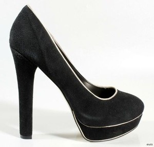 black suede platforms