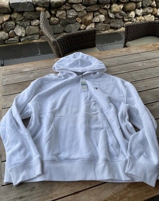 Calvin Klein Herren Hoodie weiß Relaxed Fit Gr. XL neu