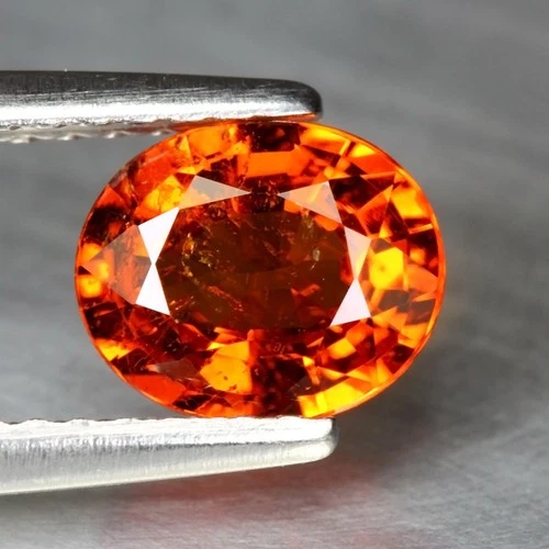 1.36 ct 6x5mm Oval 100% Natural Orange Spessartite Garnet Gemstone, Namibia