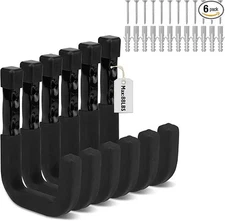 6-Piece Heavy Duty Garage Storage Hooks Wall Mount J Utility Hooks Holds 88 LB