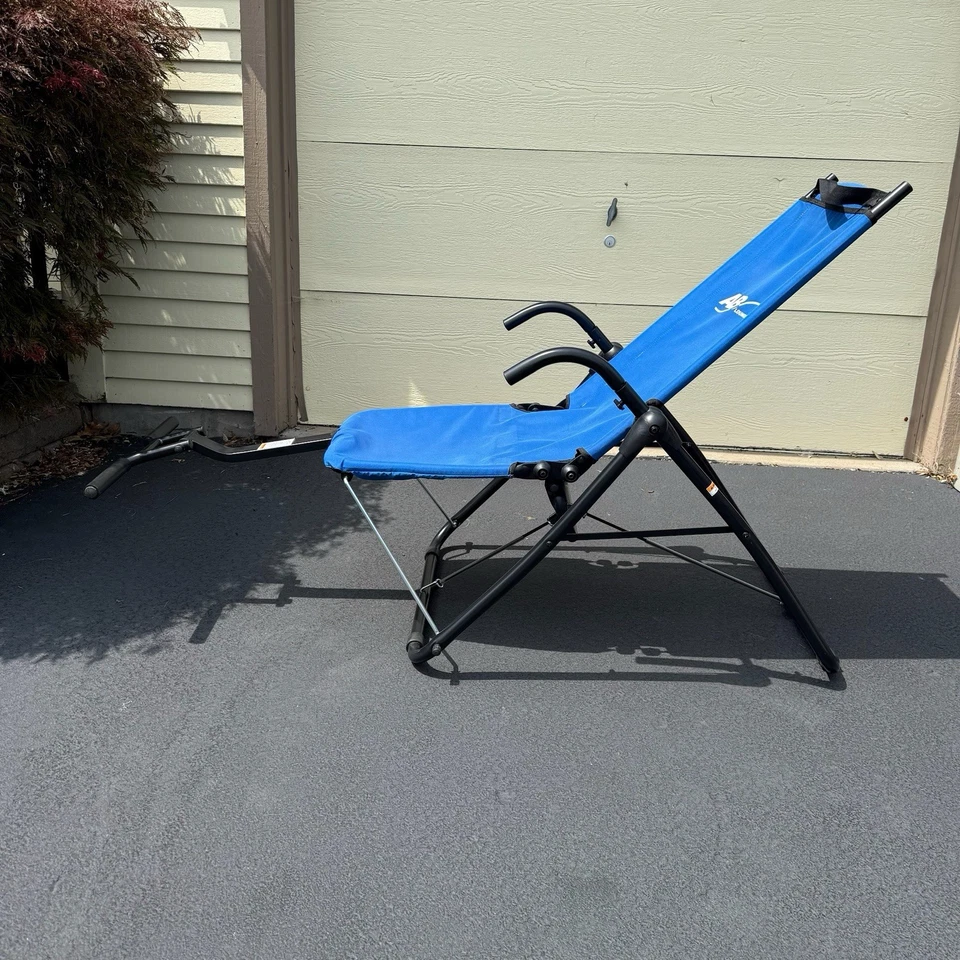 Silla de ejercicio AB Lounge 2 tumbona de entrenamiento con núcleo abdominal azul - sin DVD ni manual Foto 3 de 4