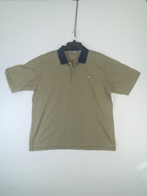 Augusta National Golf Shop Polo Shirt Mens XL Blue Striped Cotton Golf Top
