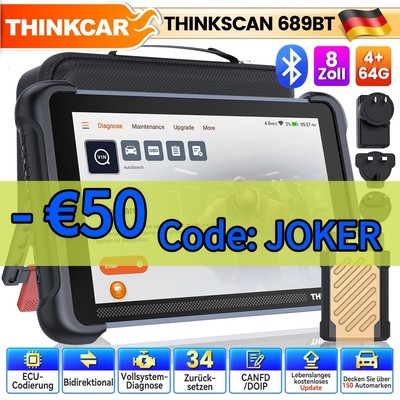 ThinkScan 689BT OBD2 KFZ Diagnosegerät ALLE System 34 Reset ECU-Coding Bluetooth
