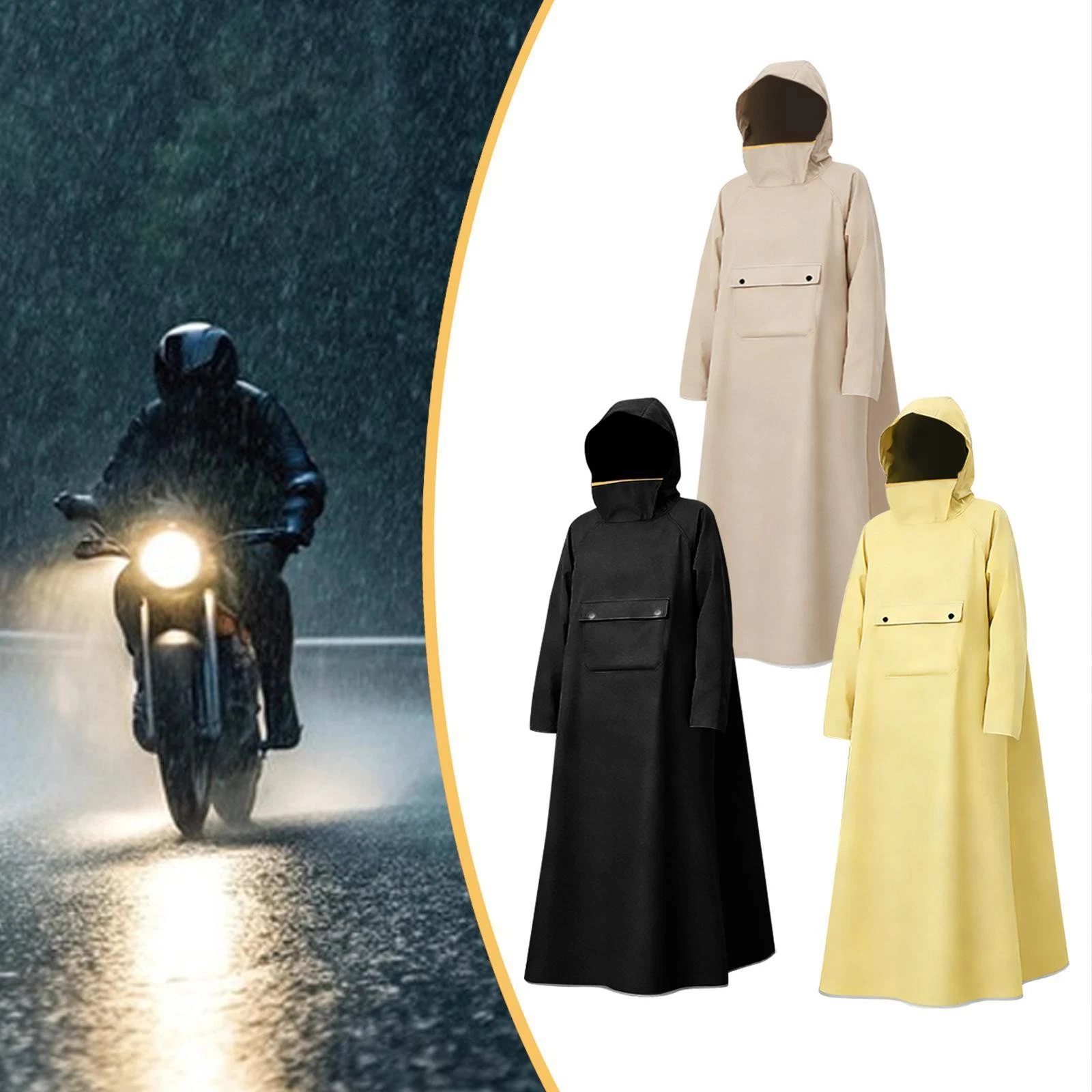 Raincoat Reusable Unisex Oxford Cloth Rain Poncho for Travel Fishing Riding
Opens in a new window or