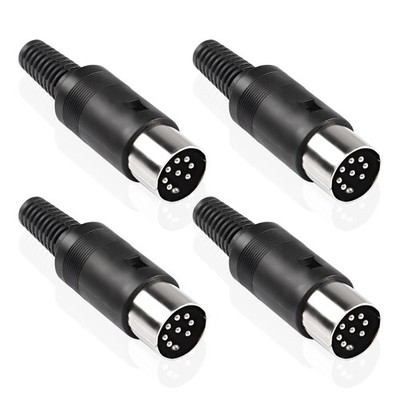 4 Pack 8 Pin DIN Male Plug Solder Connector Male for Audio Video AV