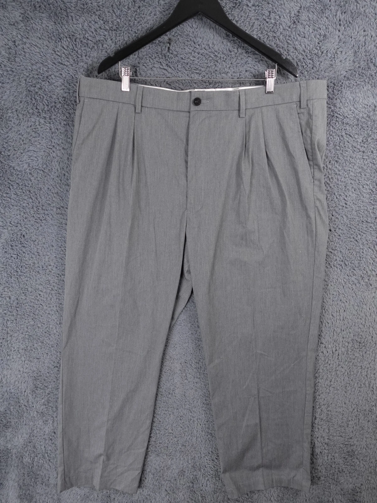 Orvis Trousers Mens W44 L29 Grey Dress Pleated Cotton Polyester Fishing Shooting