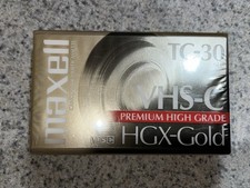 Maxell TC-30 VHS-C Premium High Grade HGX-Gold Camcorder Tape NEW SEALED